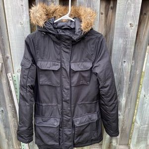 Joe Fresh winter parka with faux fur hood trim